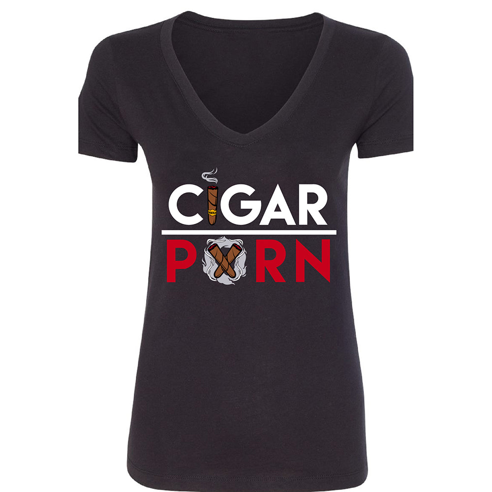 Black Cigar Pxrn Women's V-Neck T-Shirt