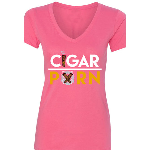 Pink Cigar Pxrn Women's V-Neck T-shirt